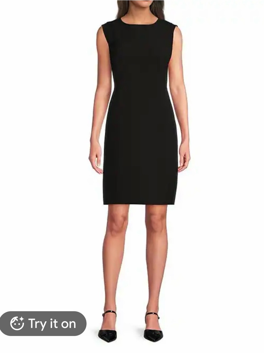 DKNY Black Sleeveless Sheath Dress